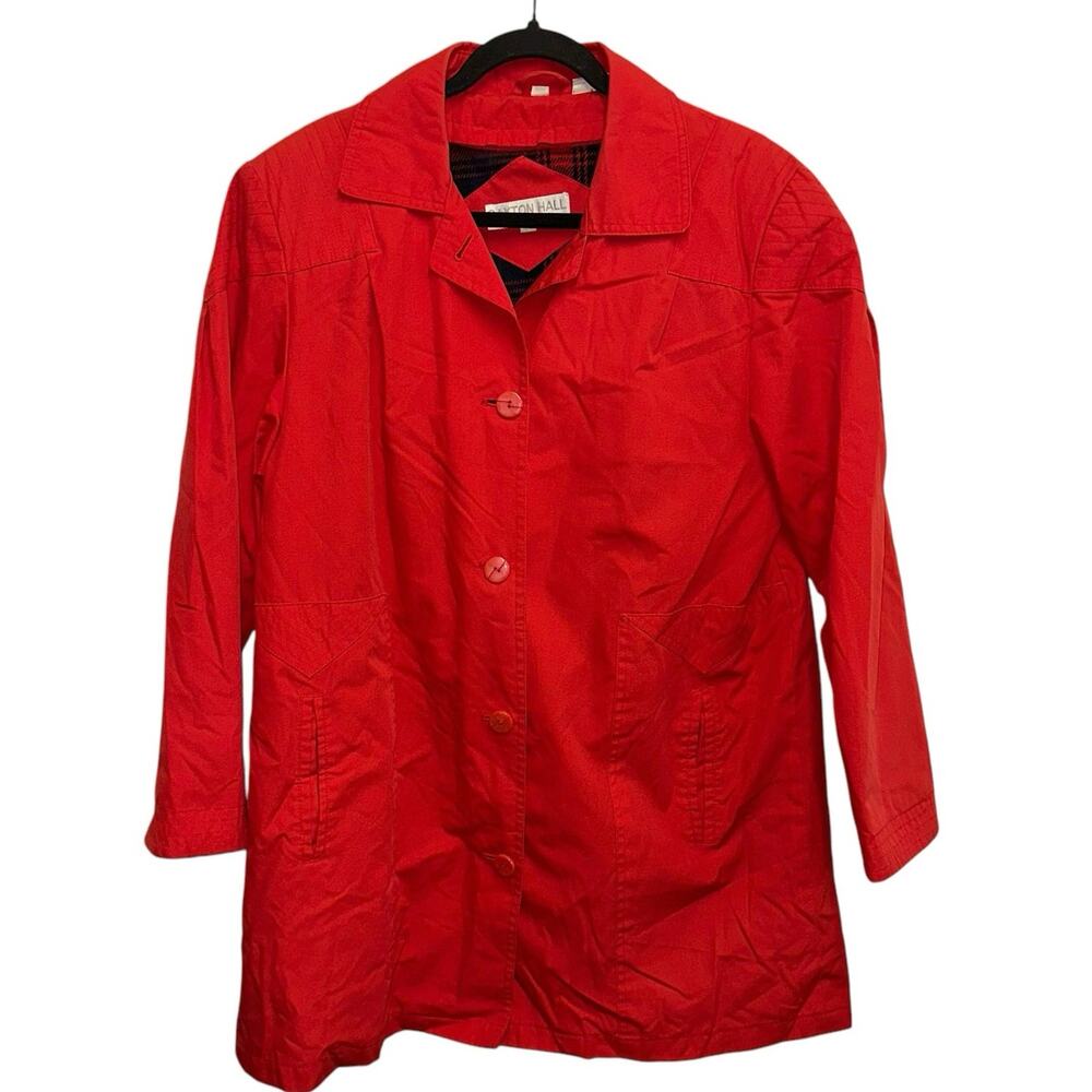 Vintage Saxton Hall Red Jacket Women's Size 11/12 Button Front Lightweight Coat